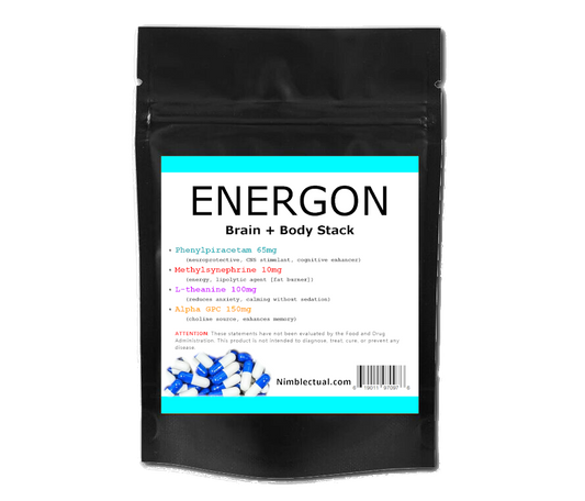 ENERGON (20 Capsules) - Brain Body Stack | Cognitive Energy + Nootropic PED