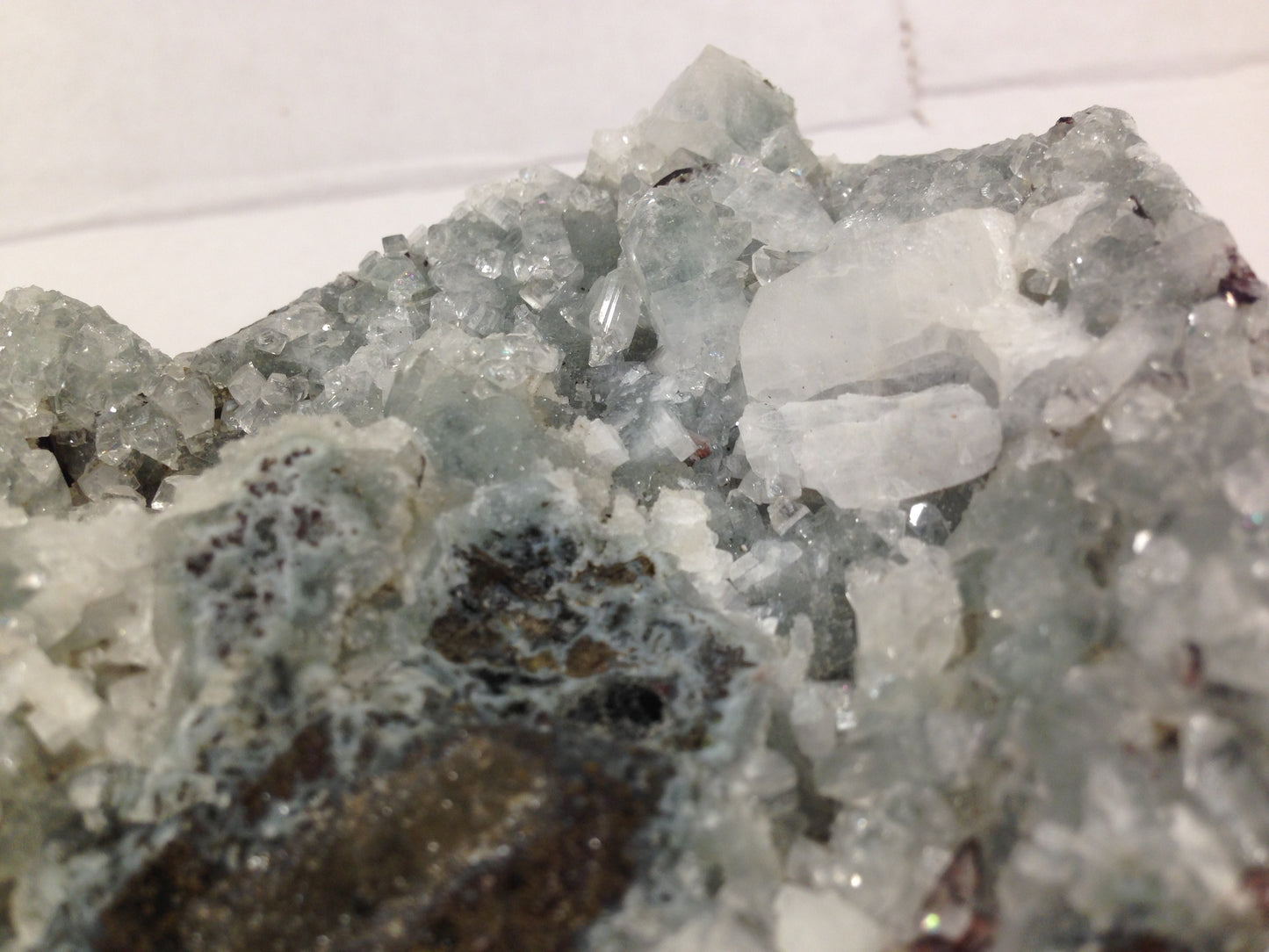 Natural Apophyllite Cluster on BLUE-GREY Calcedony LARGE Crystal Mineral Specimen